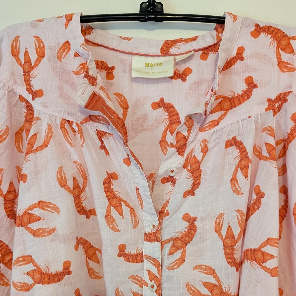 Maeve Anthropologie Lobster Button Up Shirt - Picture 3 of 7